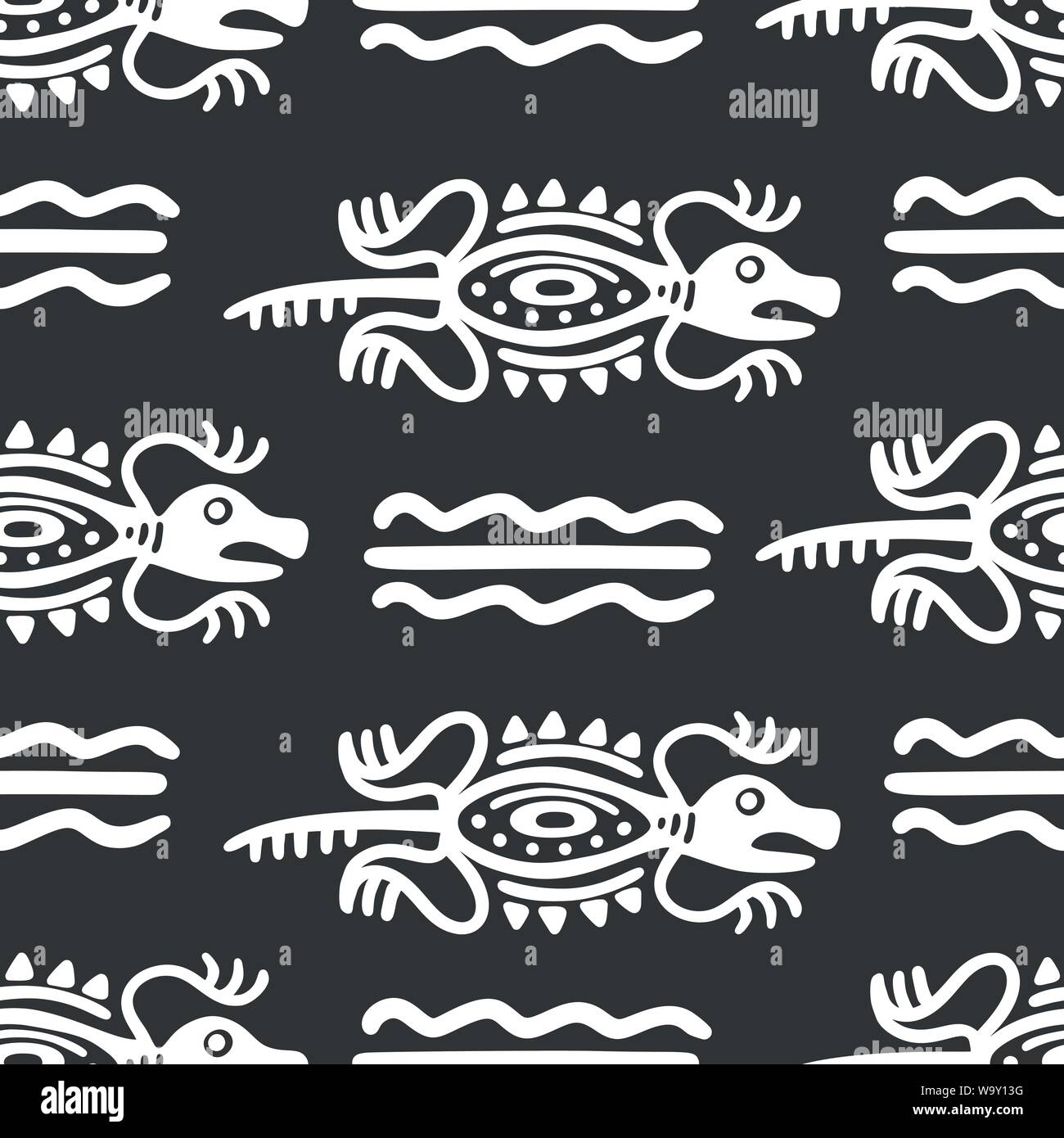 Seamless aztec vector pattern. Tribal traditional indian fabric design ...