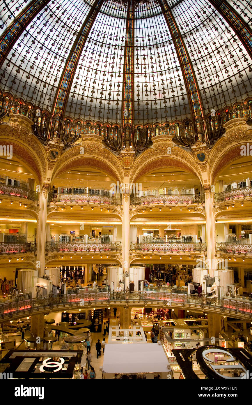 France. Paris. The interior of one of Paris' largest department stores Galeries  Lafayette Stock Photo - Alamy