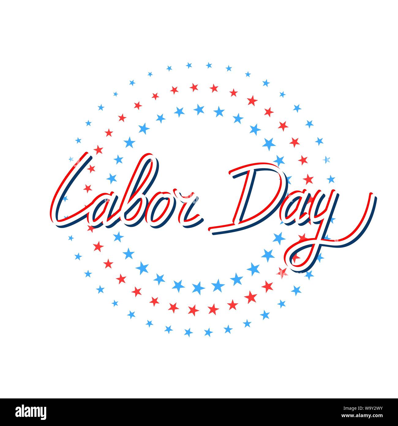 USA Labor Day greeting card with stars in United States national flag