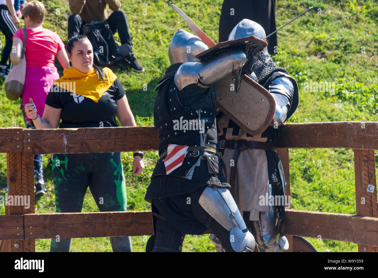 Medieval Combat Sport show in Hämeenlinna Finland Stock Photo Alamy