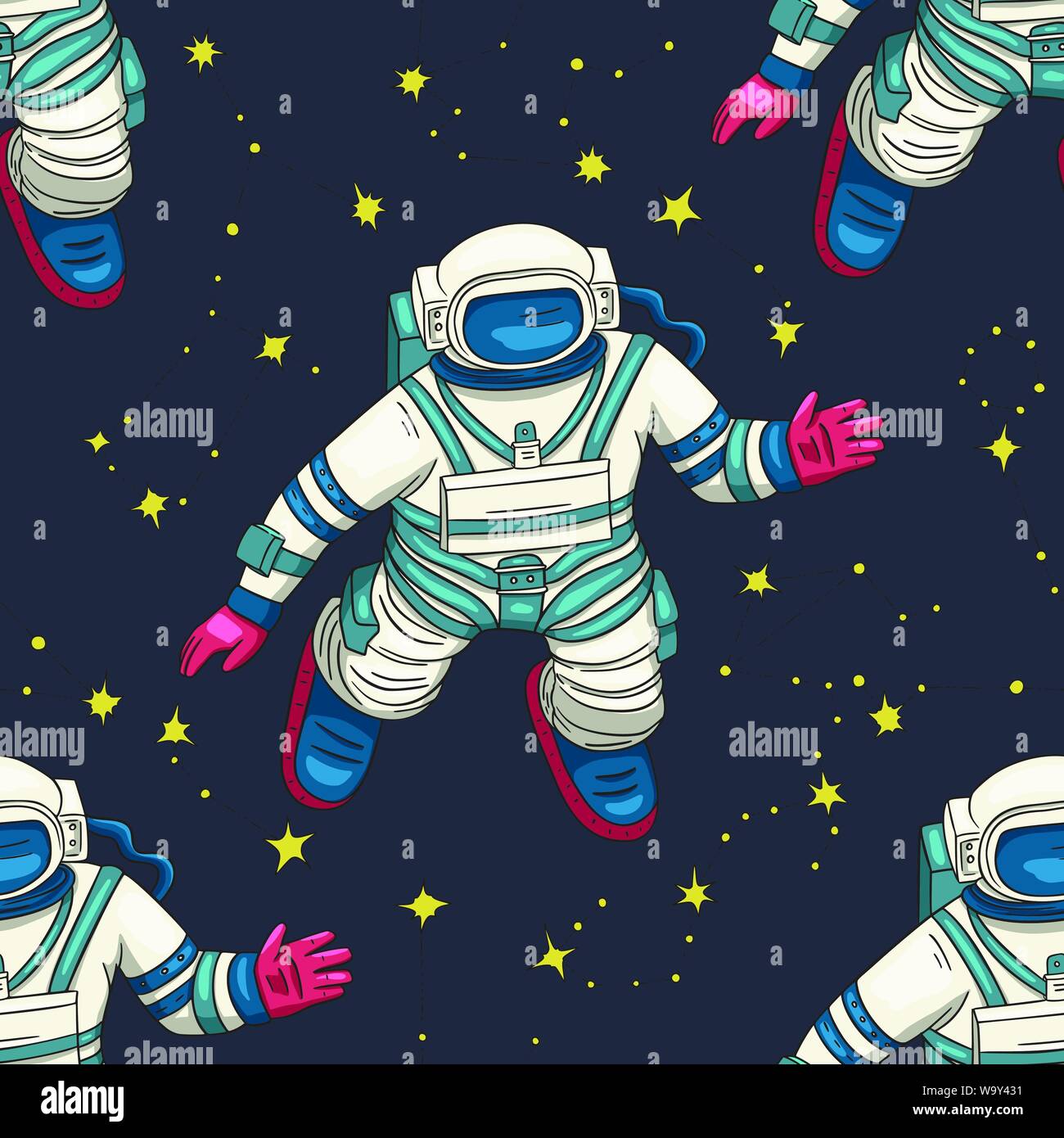 Astronaut vector seamless pattern. Cosmos cartoon illustrations. Spaceman flying in the other space. Universe galaxy background Stock Vector Image & Art - Alamy Astronaut vector seamless pattern. Cosmos cartoon illustrations. Spaceman flying in the other space. Universe galaxy background Stock Vector Image & Art - Alamy