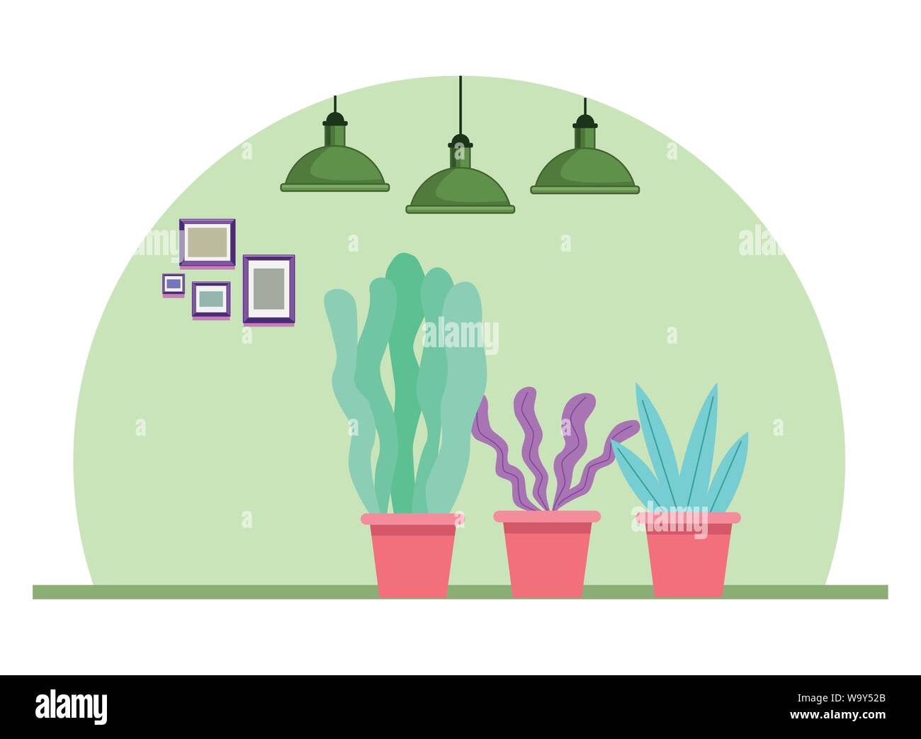 Decorative set of plant pots cartoons Stock Vector Image & Art - Alamy