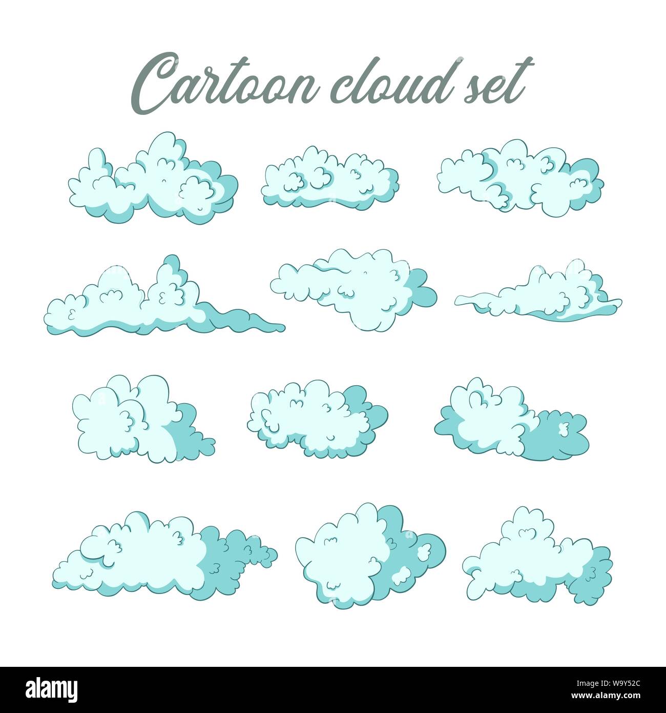 Cloud vector set. Sky icon collection. Cartoon signs Stock Vector Image ...