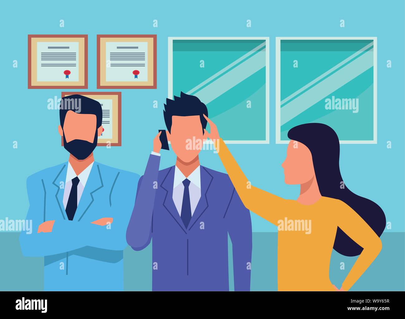 Executive business workers with tools Stock Vector Image & Art - Alamy