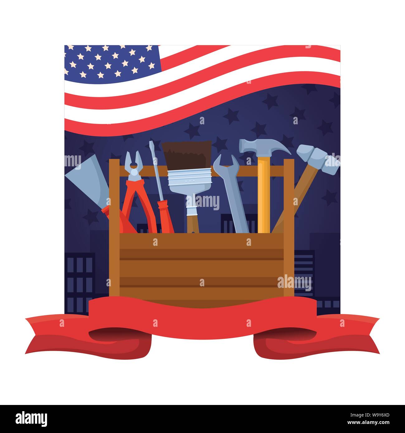 Toolbox with set of construction tools Stock Vector Image & Art - Alamy