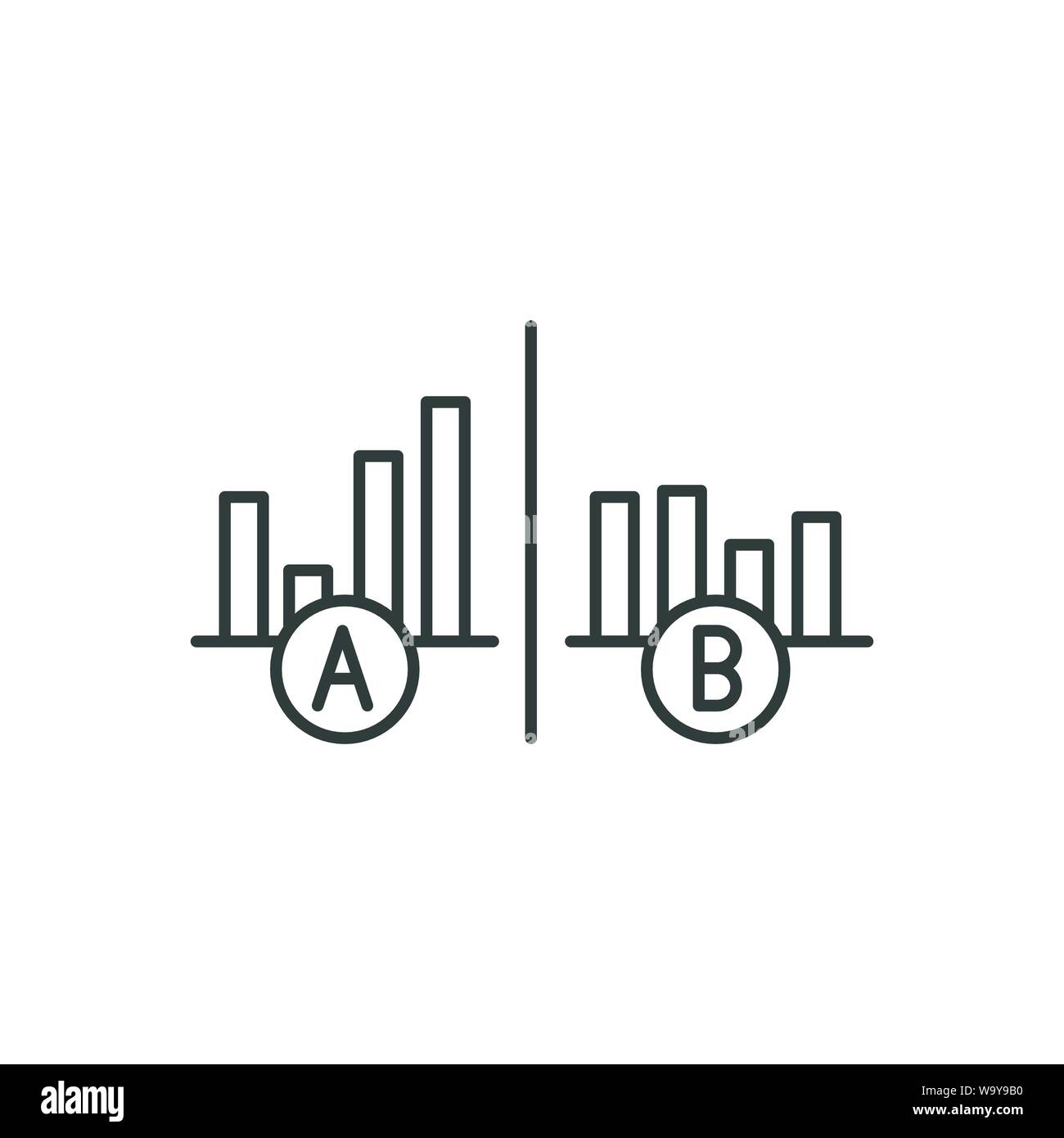 Testing, Trial, Research Icon with A and B letters Stock Vector Image ...