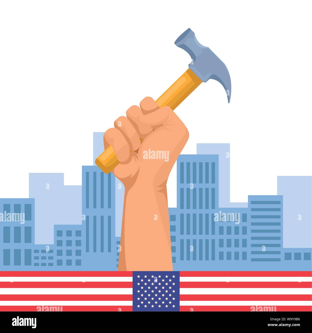 Construction worker hand holding tool Stock Vector Image & Art - Alamy