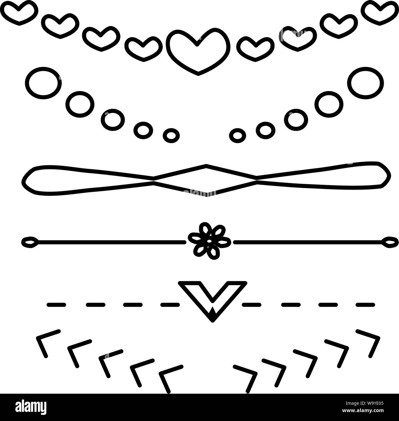 Dividers Ornament Set Hand Drawn Illustration Decoration