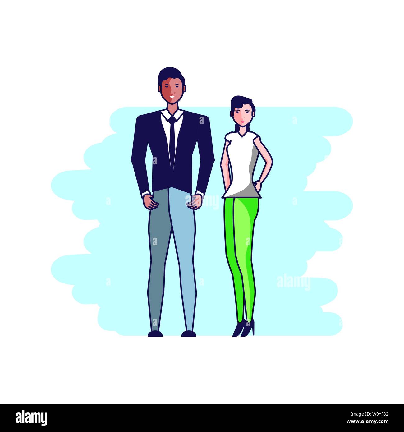 business couple elegant avatar character vector illustration design ...