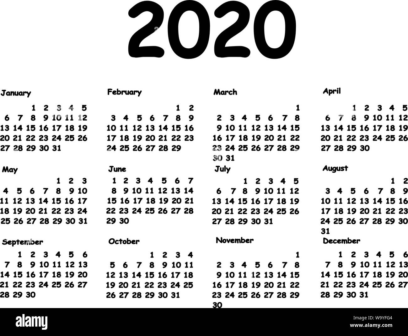 Monthly grid Black and White Stock Photos & Images - Alamy
