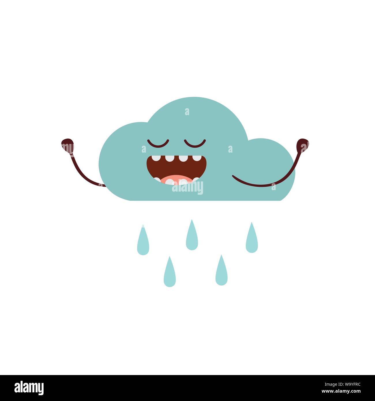 beautiful cloud kawaii isolated icon vector illustration Stock Vector ...