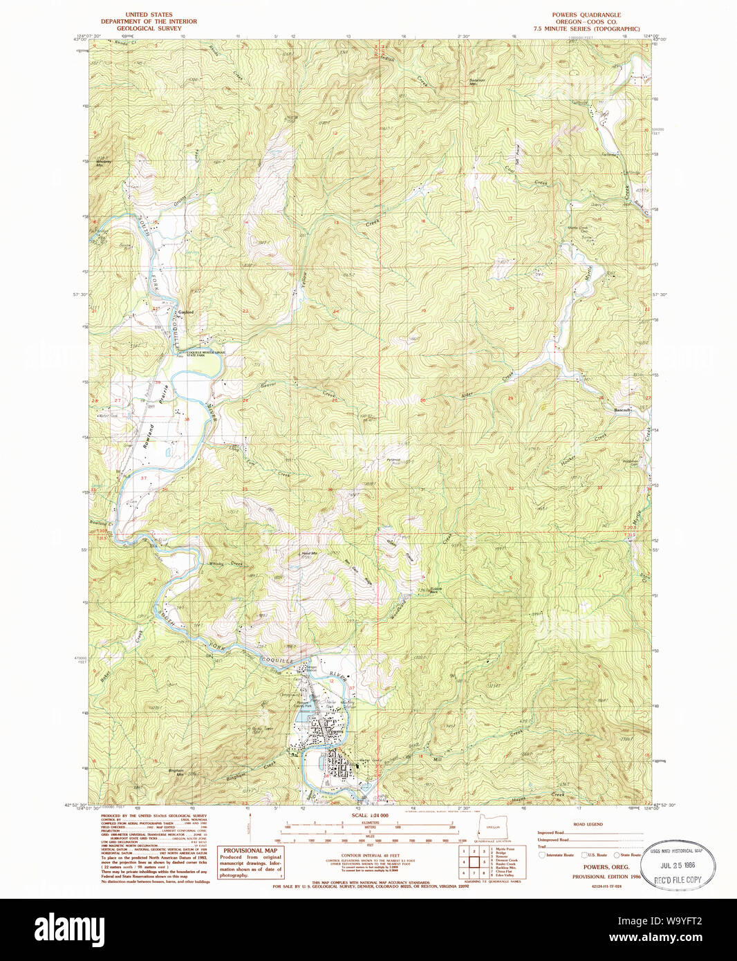 Powers oregon map hires stock photography and images Alamy