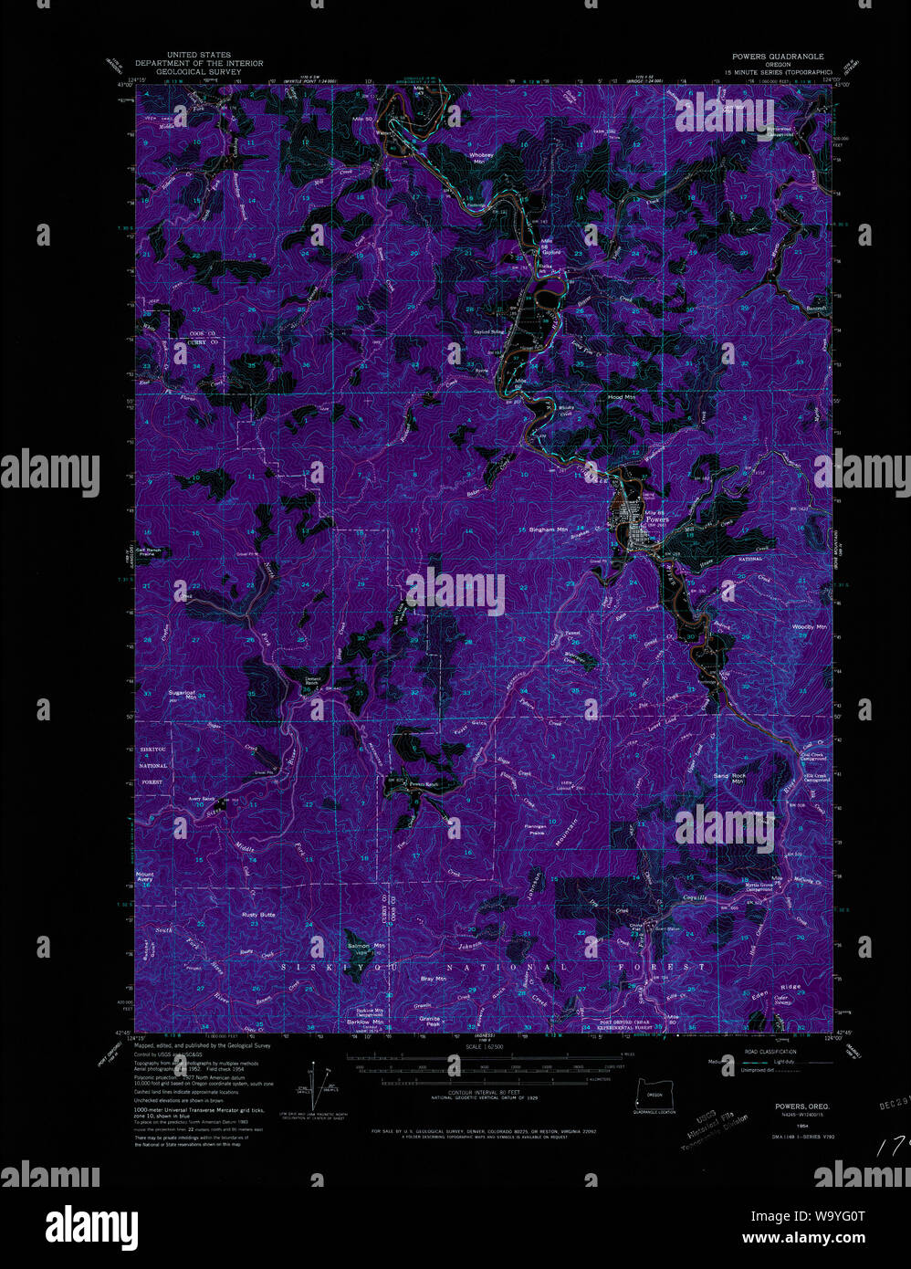 Map of powers oregon hires stock photography and images Alamy