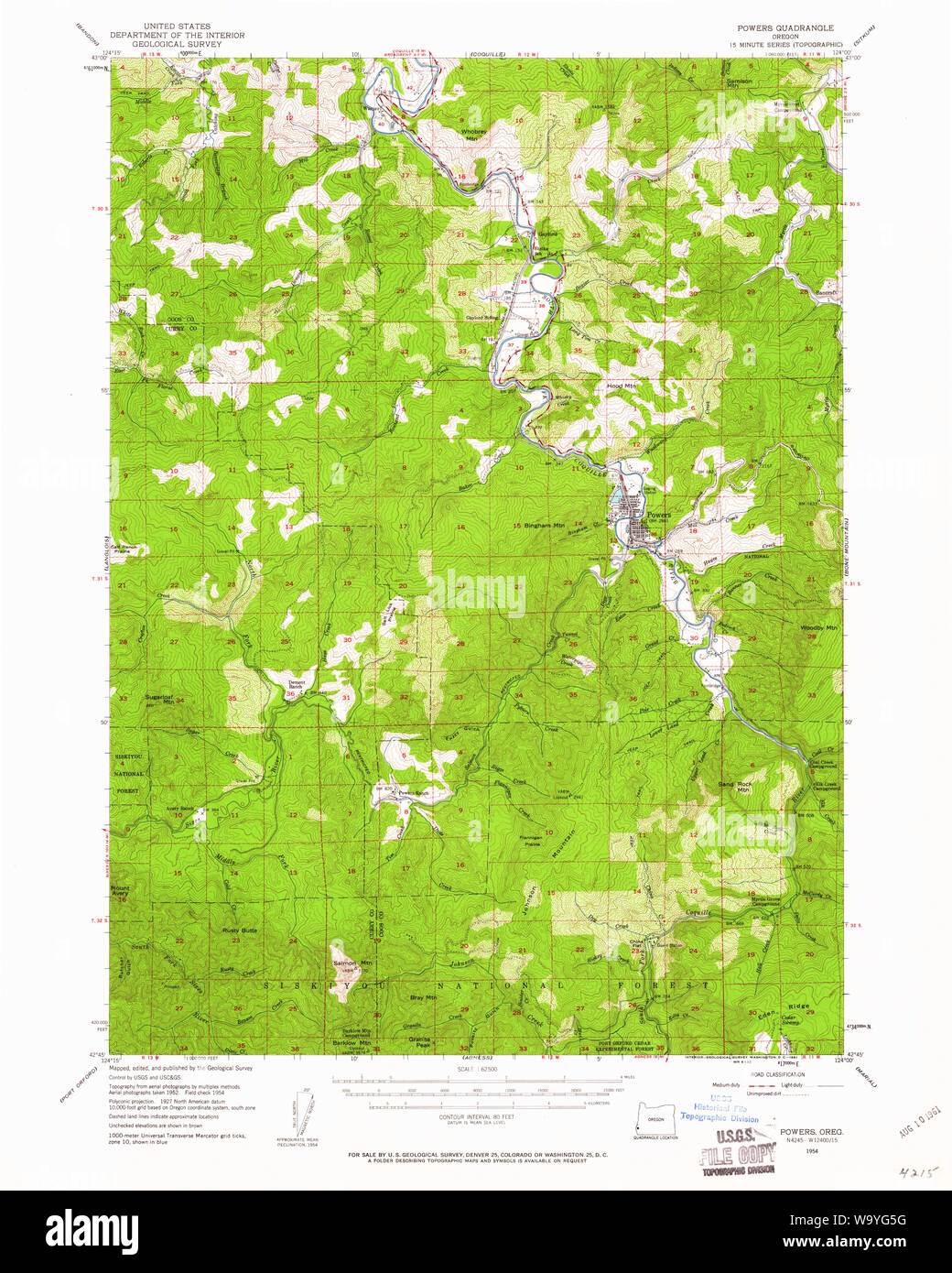 Powers oregon map hires stock photography and images Alamy