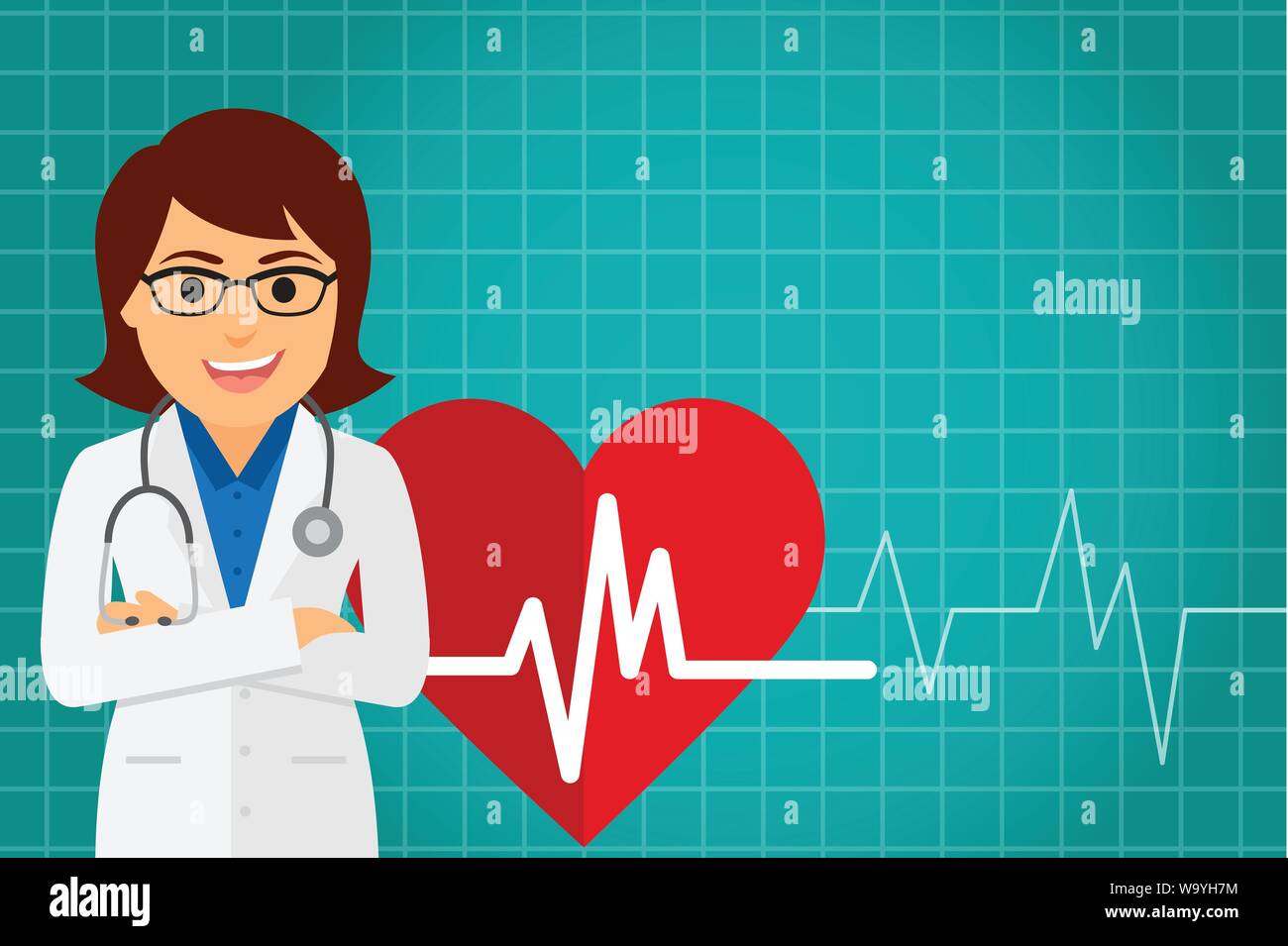Doctor occupation character health care with heart. Vector illustration Stock Vector