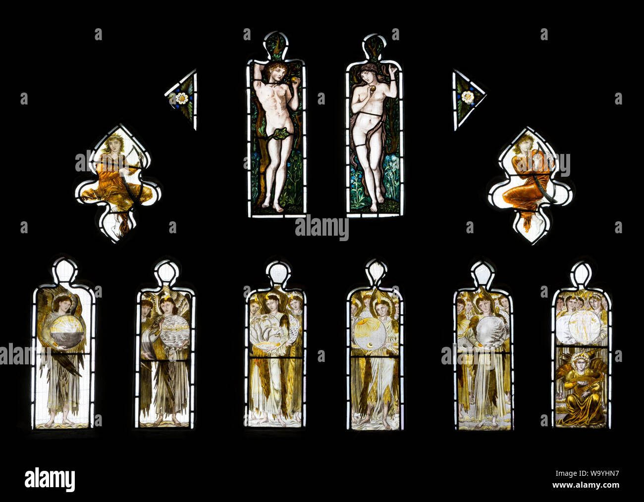 Adam and Eve and the Six Days of Creation stained glass by Edward Burne ...