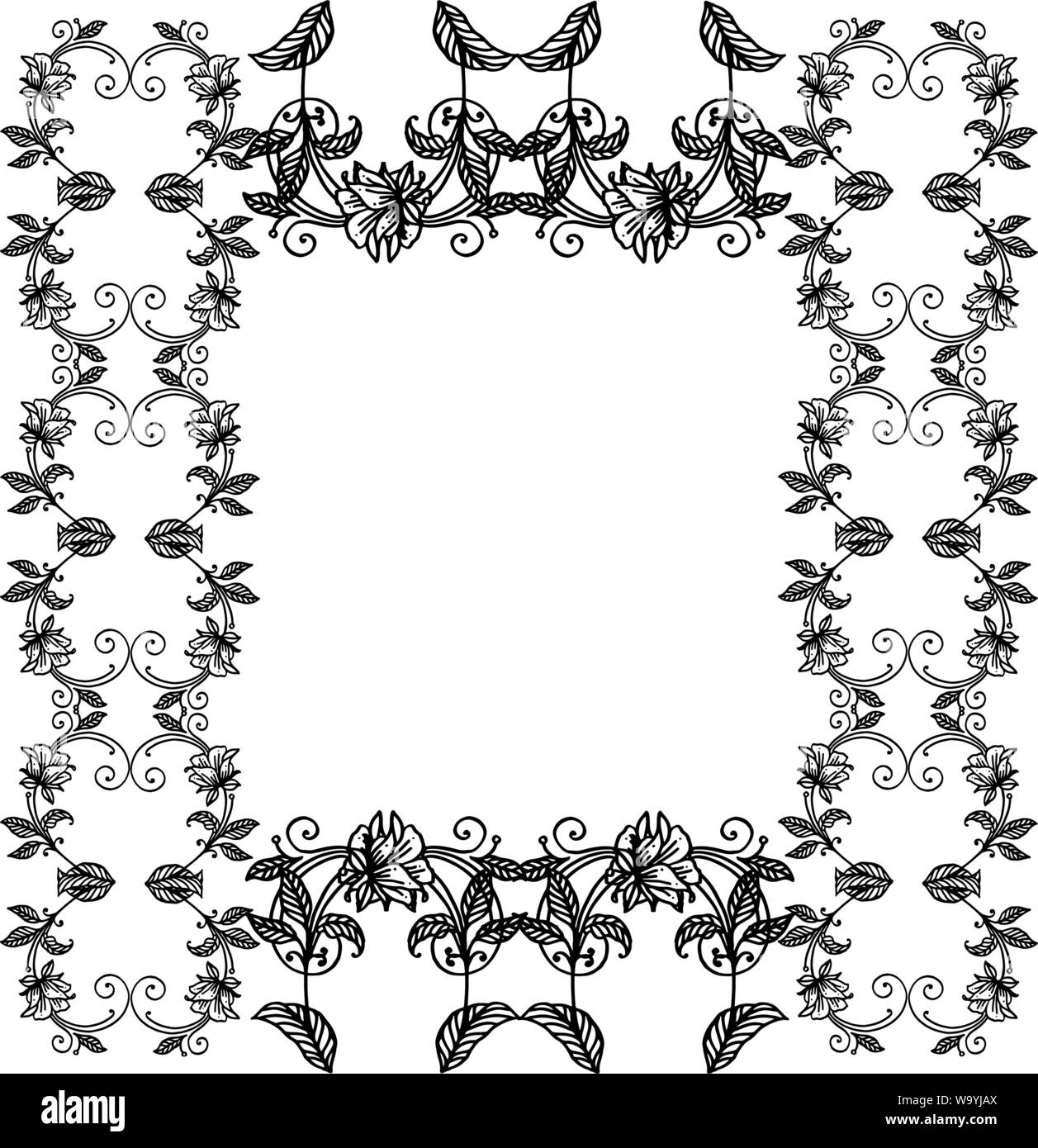 Design Element Flower Frame Isolated On White Backdrop For Poster