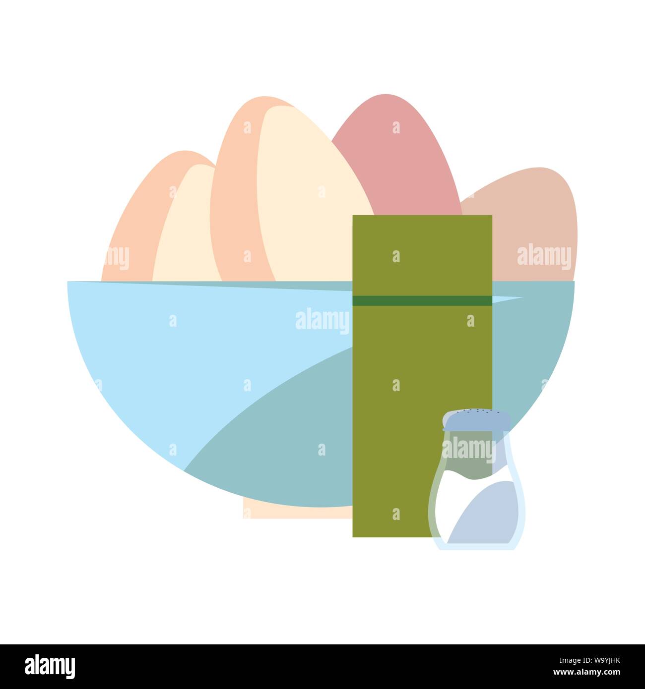 bowl eggs salt preparation cooking vector illustration Stock Vector ...