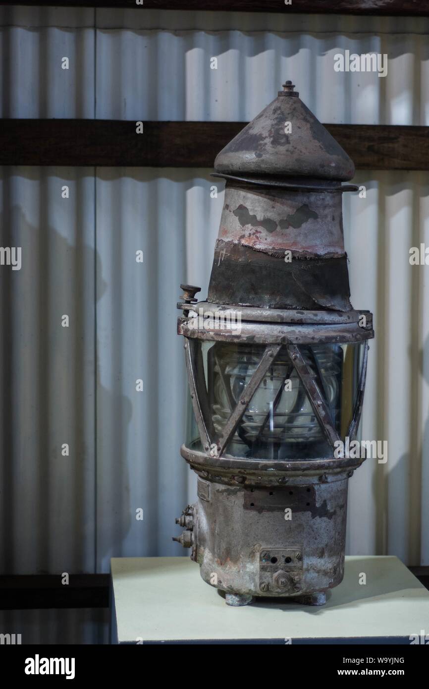 SAN SALVADOR, EL SALVADOR - Aug 08, 2019: Old and rusty metal piece on display in a railway museum Stock Photo