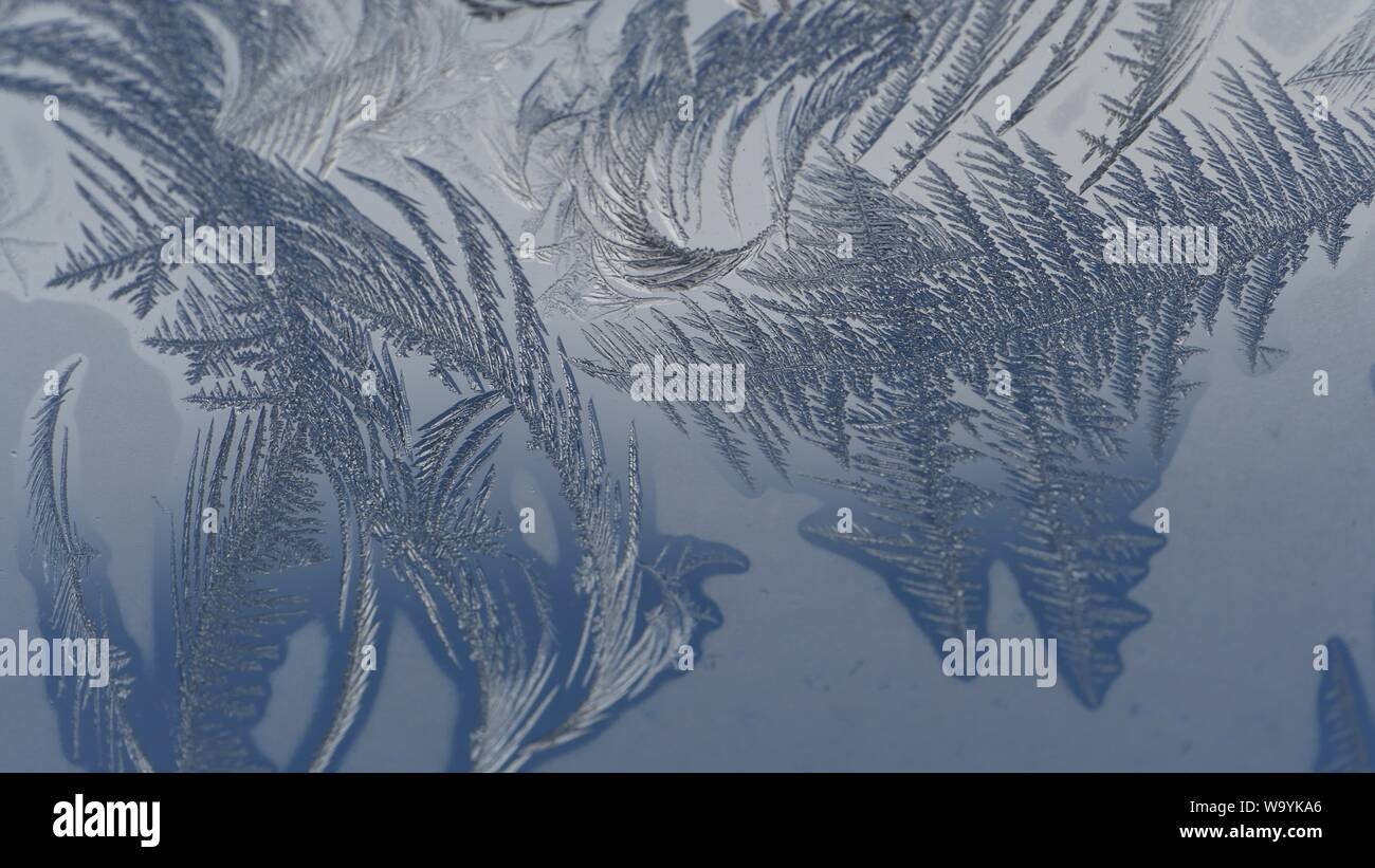 Closeup shot of beautiful frost patterns and textures on glass Stock ...