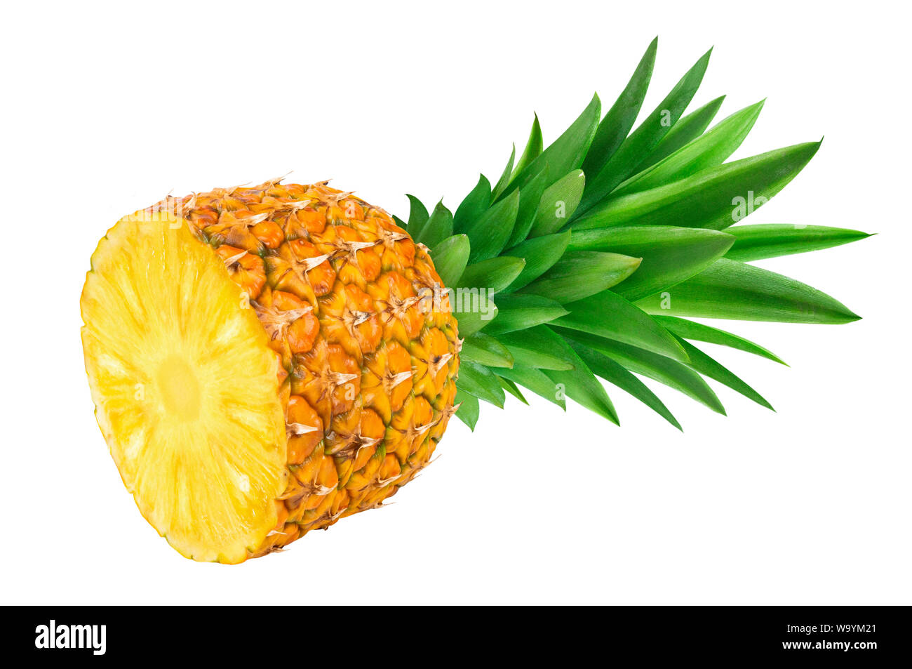 Half of pineapple isolated on white background Stock Photo - Alamy