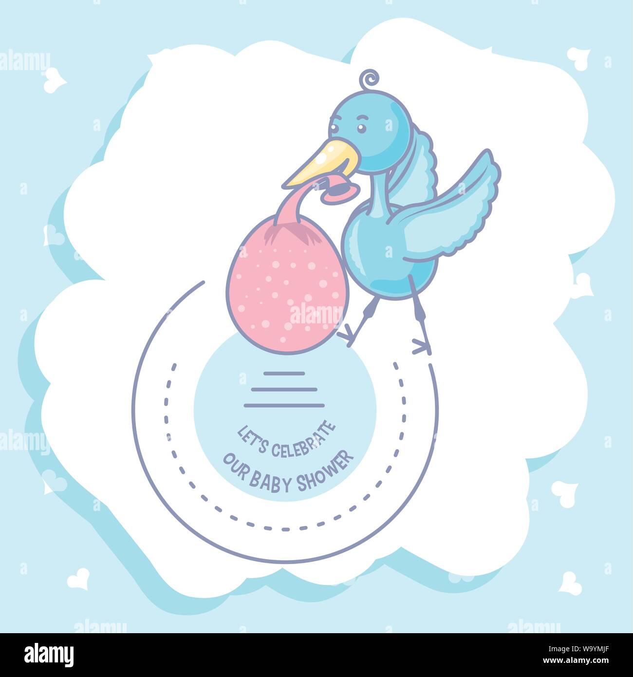 baby shower card with stork vector illustration design Stock Vector ...