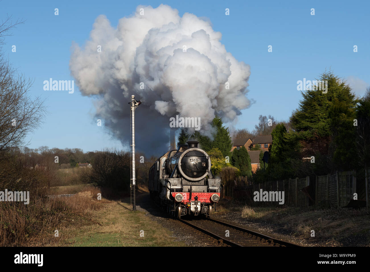 45212 works past Townsend Fold on the ELR Stock Photo
