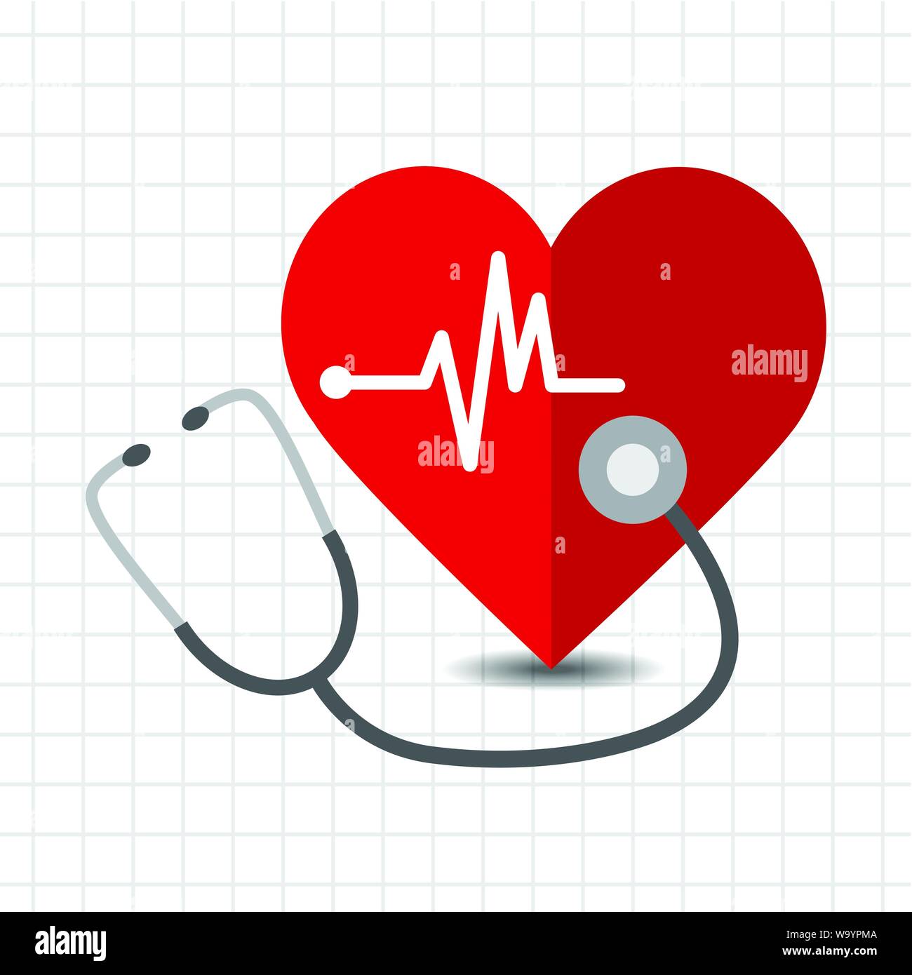 Stethoscope Heart Ecg Stock Vector Images - Alamy
