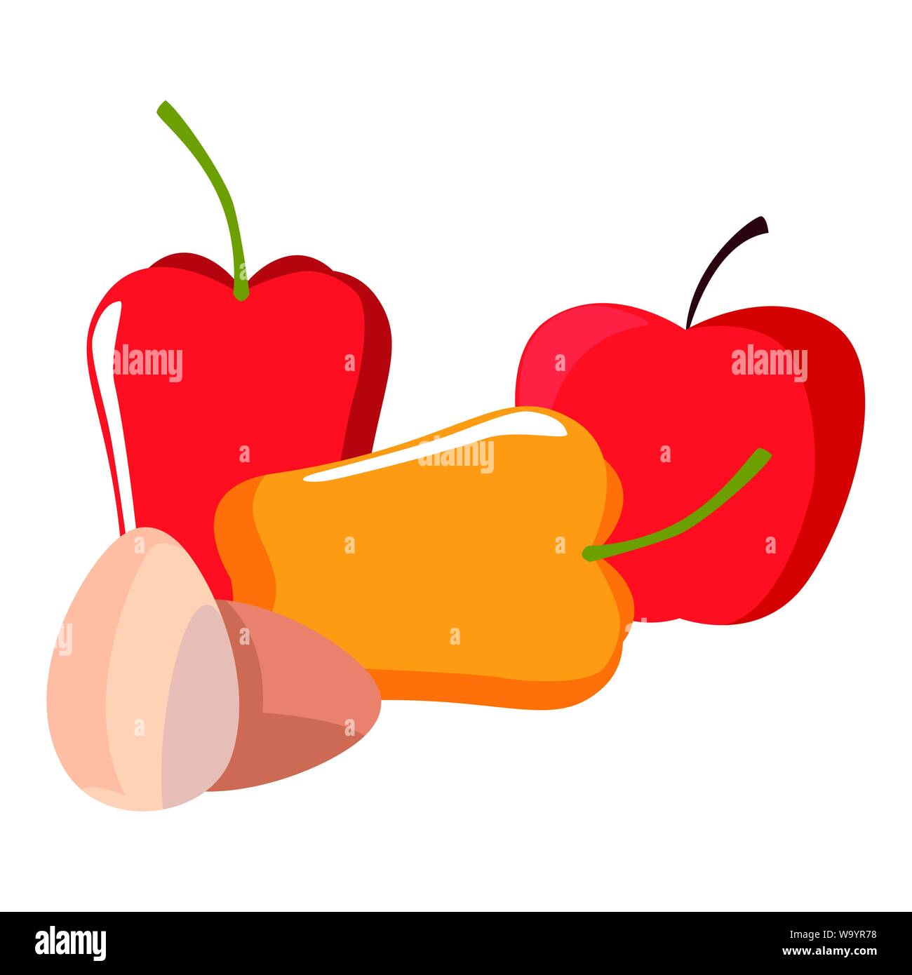 peppers and eggs preparation cooking vector illustration Stock Vector ...