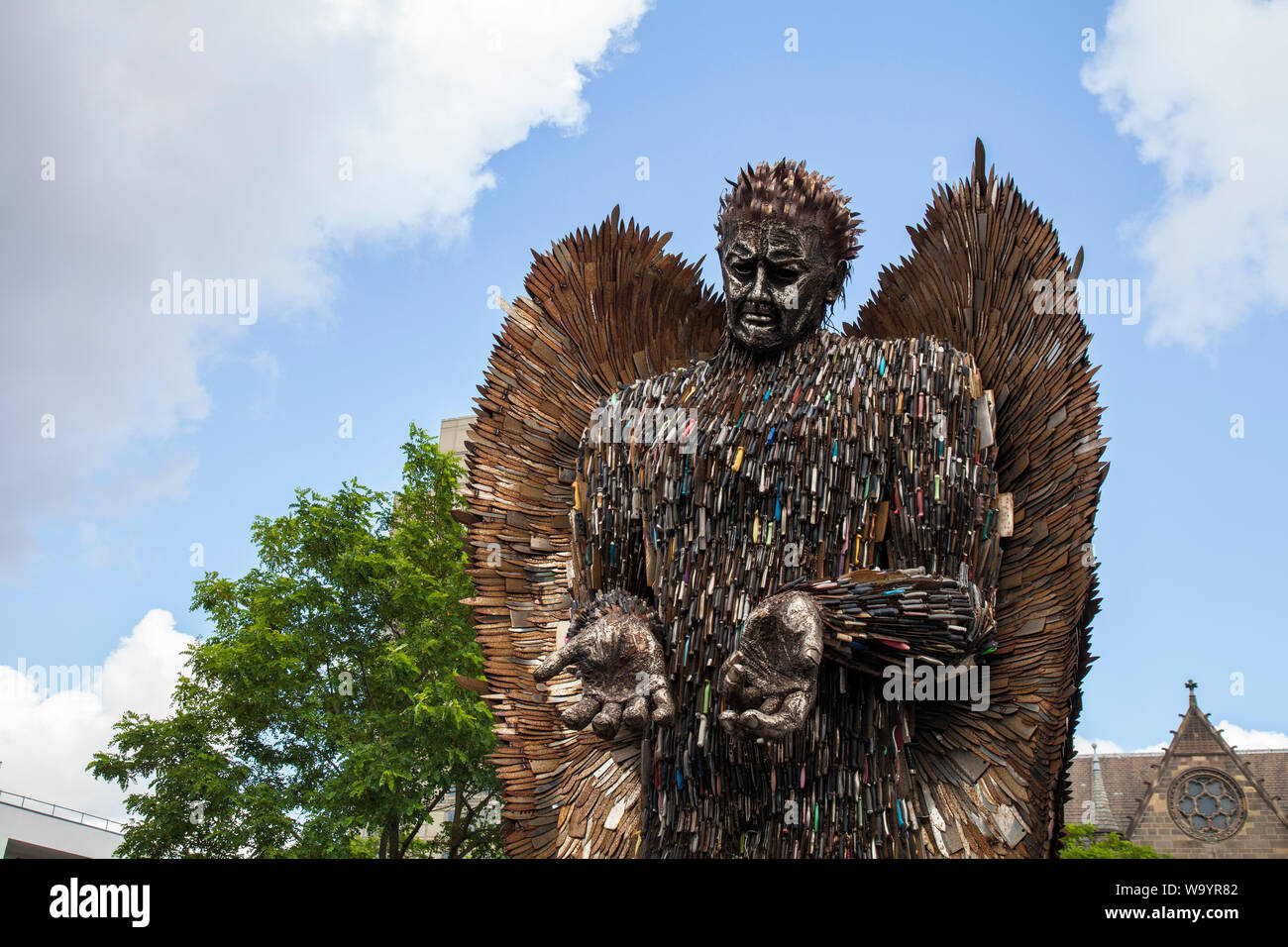 Knife Angel Scultpure in Middlesbrough Town Centre,England,UK by artist Alfie Bradley Stock Photo