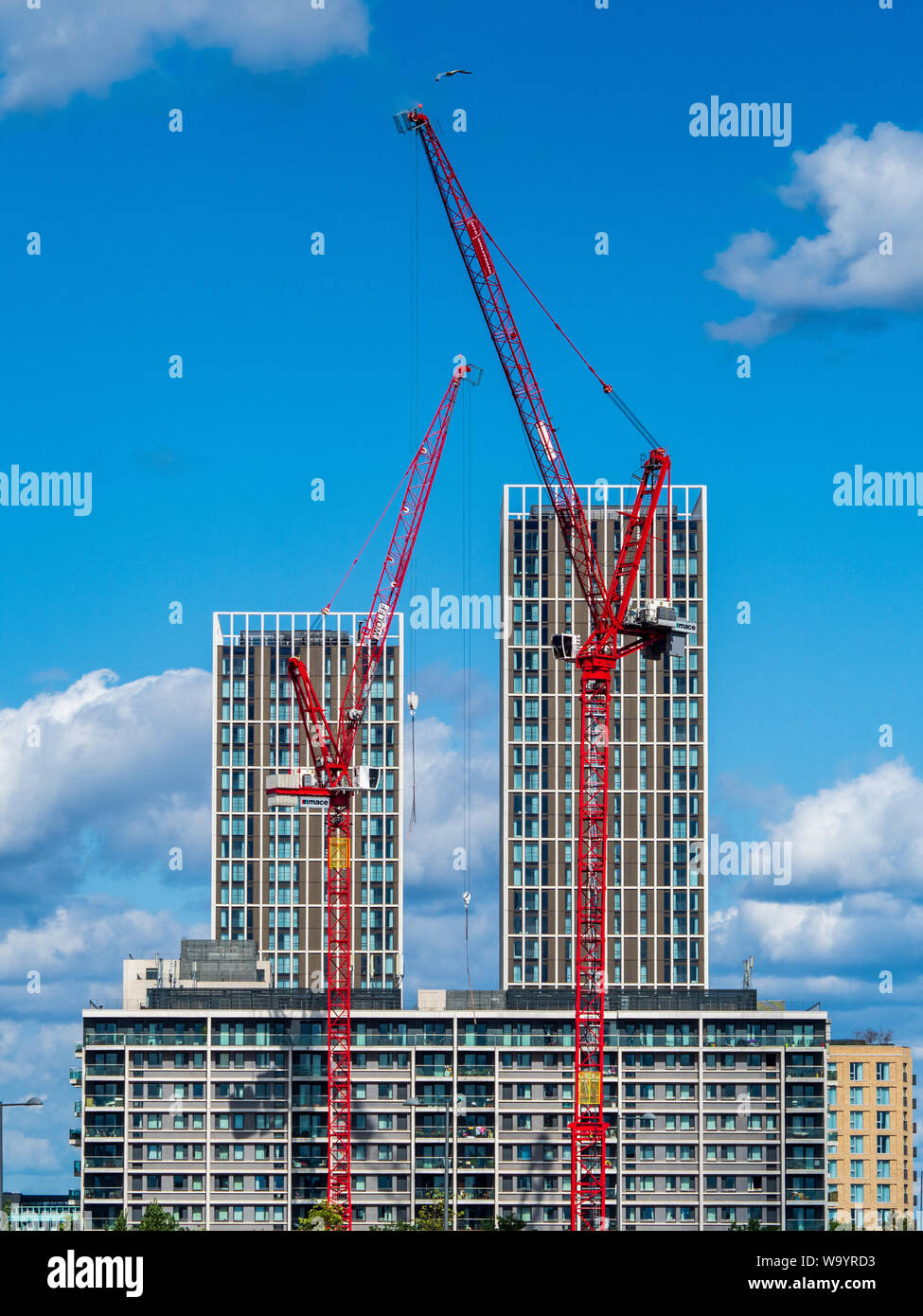 East Village London. Building Construction at the East Village Stratford residential development on the site of the 2012 Olympics athletes village. Stock Photo