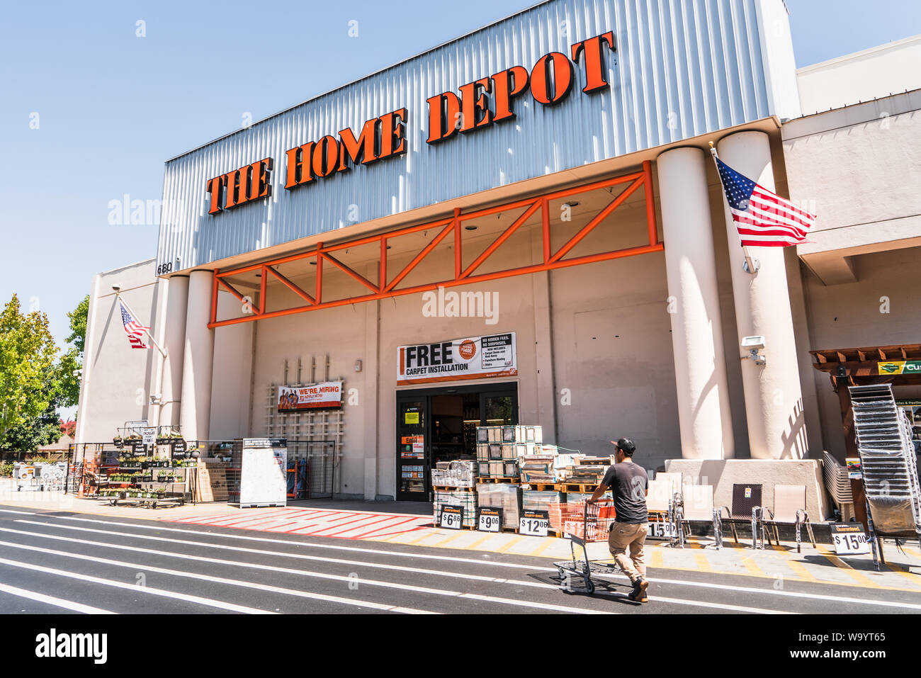 August 12, 2019 Sunnyvale / CA / USA - People shopping at Home Depot in South San Francisco bay area Stock Photo