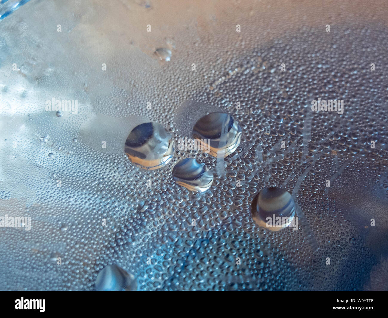 A lot of water drops inside plastic bottle. Stock Photo