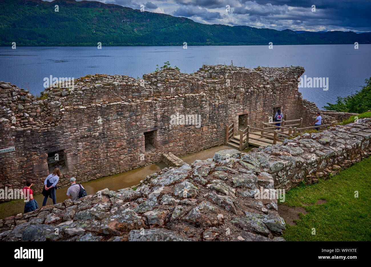 Urquhart Castle on Lock Ness (GLNC) Stock Photo