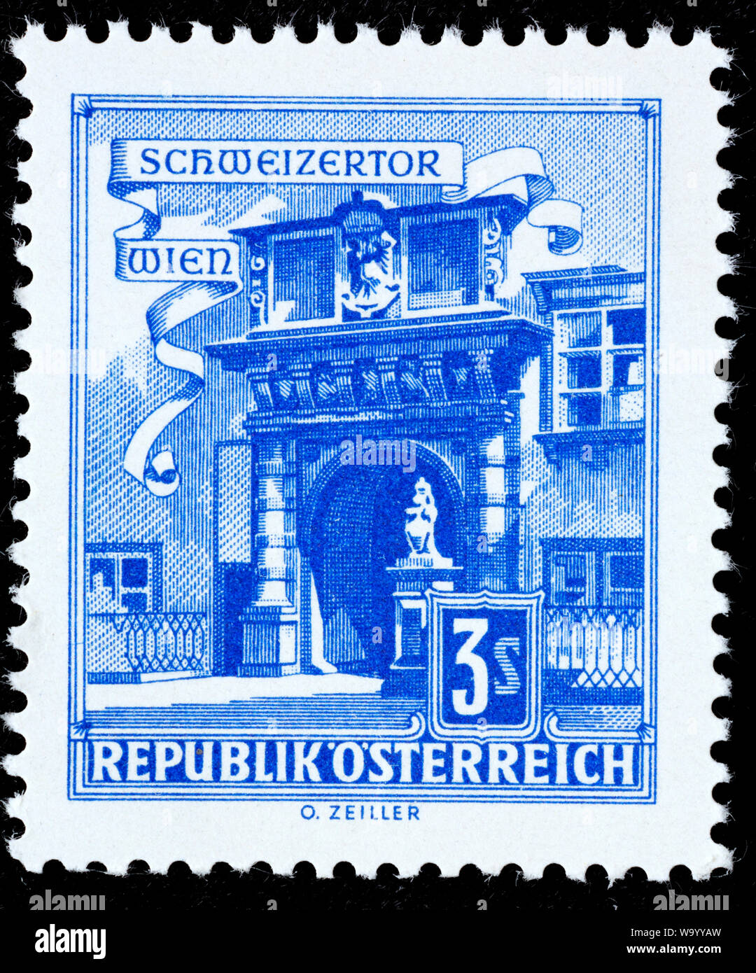 Swiss Gate, Vienna Hofburg, postage stamp, Austria, 1962 Stock Photo