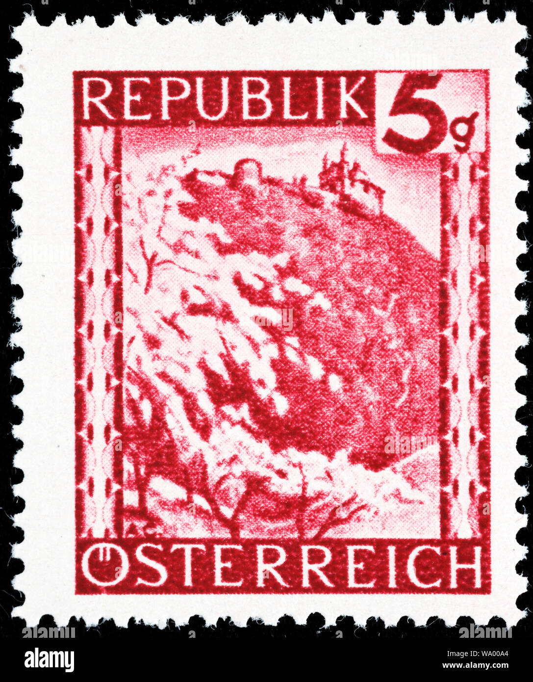Leopoldsberg, near Vienna, postage stamp, Austria, 1945 Stock Photo Alamy