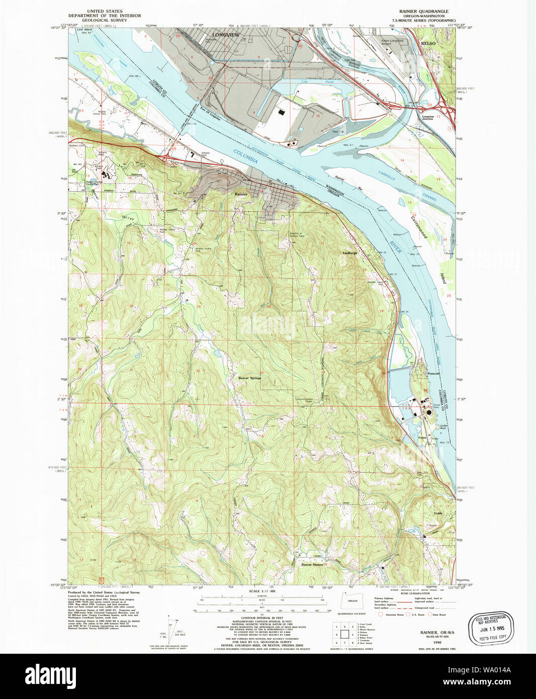 Map of rainier oregon hires stock photography and images Alamy