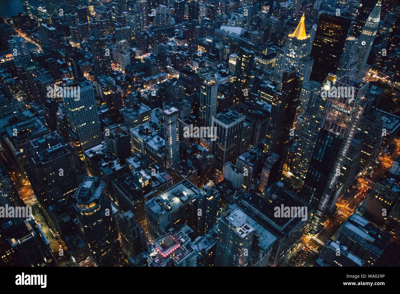 Aerial Shot Of The City View Of New York City During Nighttime Stock Photo Alamy Aerial Shot Of The City View Of New York City During Nighttime Stock Photo Alamy