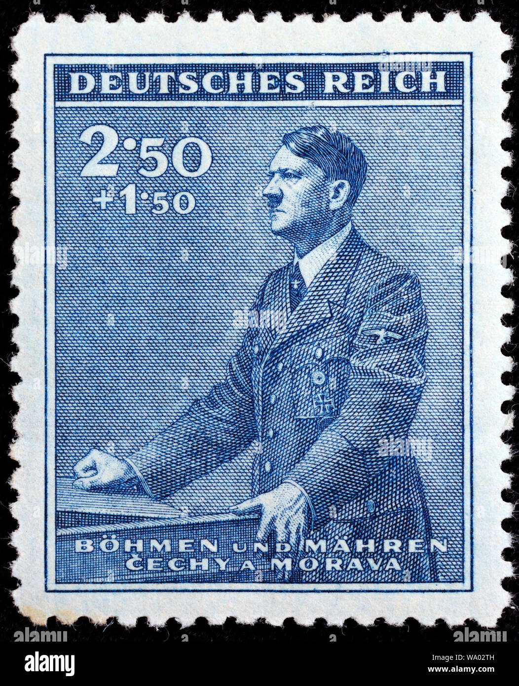 Adolf Hitler (1889-1945), chancellor, postage stamp, Nazi German Protectorate of Bohemia and Moravia, 1942 Stock Photo