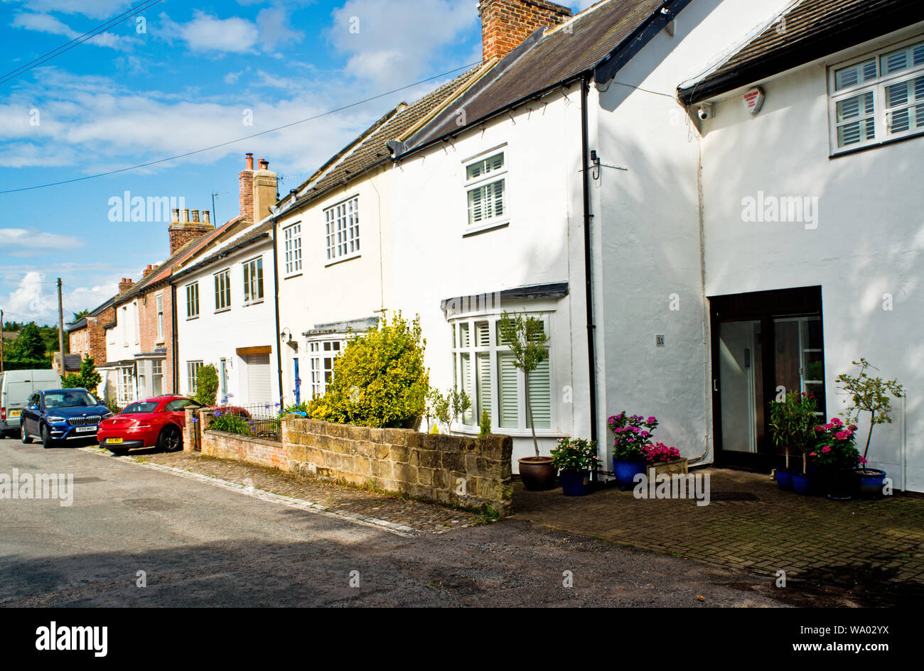 Cottages, Elwick Terrace, Hutton Rudby, North Yorkshire, England Stock