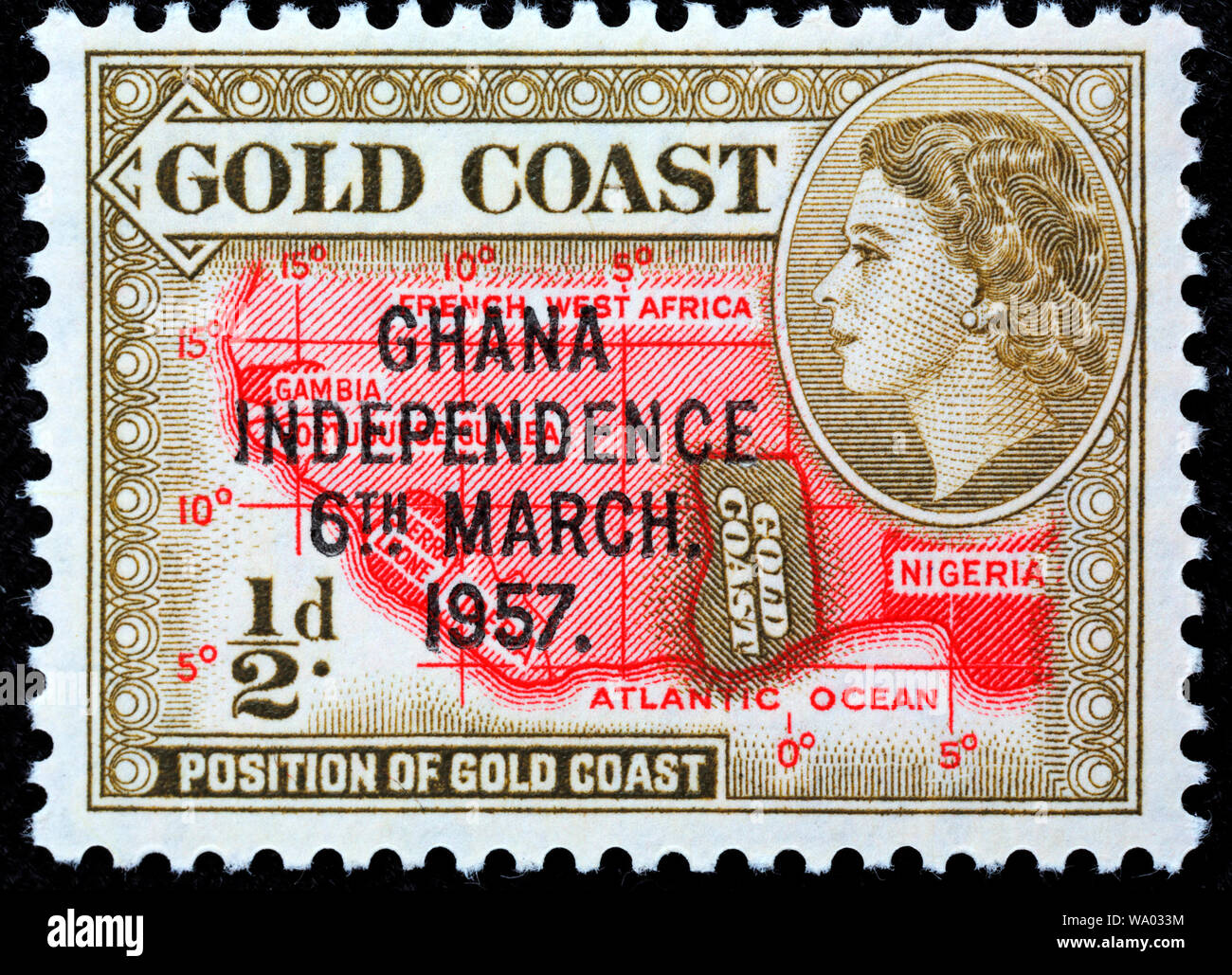 Ghana independence, postage stamp, Gold coast, Chana, 1967 Stock Photo