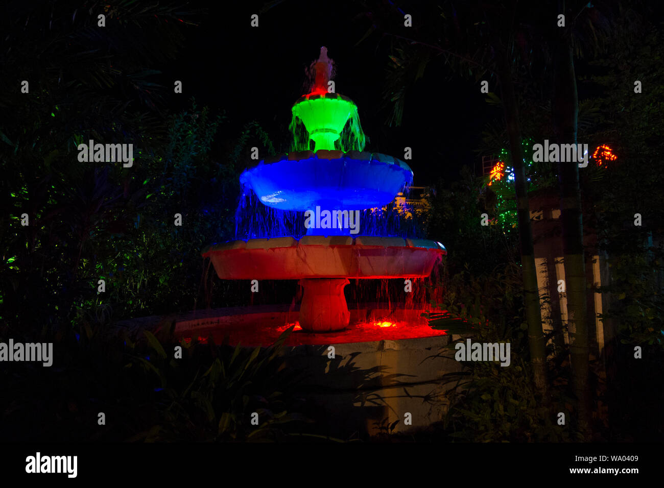 A colorful fountain at night in Langkawi, Kedah, Malaysia Stock Photo ...