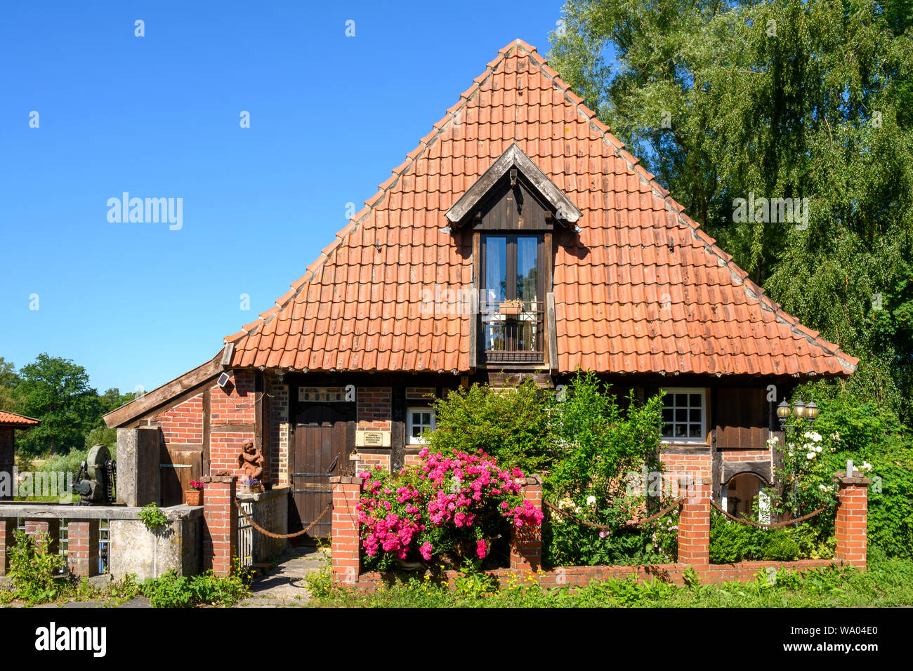 Deutschland, Münsterland, Kreis Coesfeld, Olfen, Füchtelner Mühle an der Kökelsumer Strasse Stock Photo