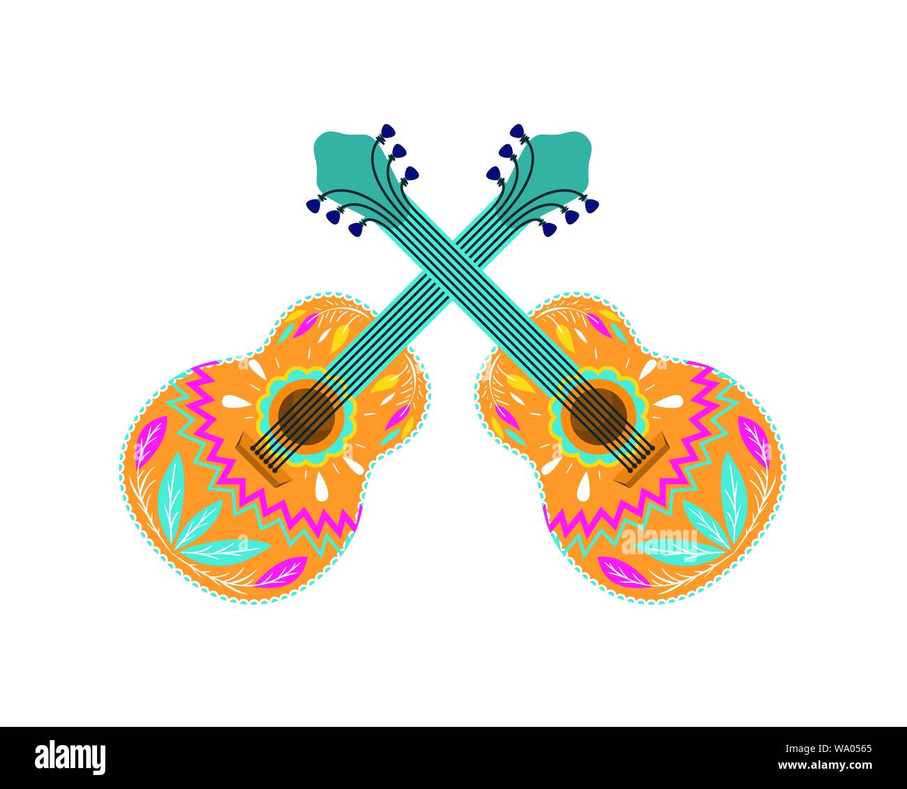 mexican guitar isolated icon Stock Vector Image & Art - Alamy