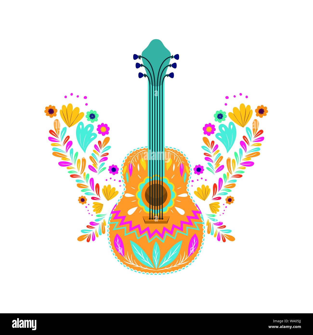 mexican guitar isolated icon Stock Vector Image & Art - Alamy