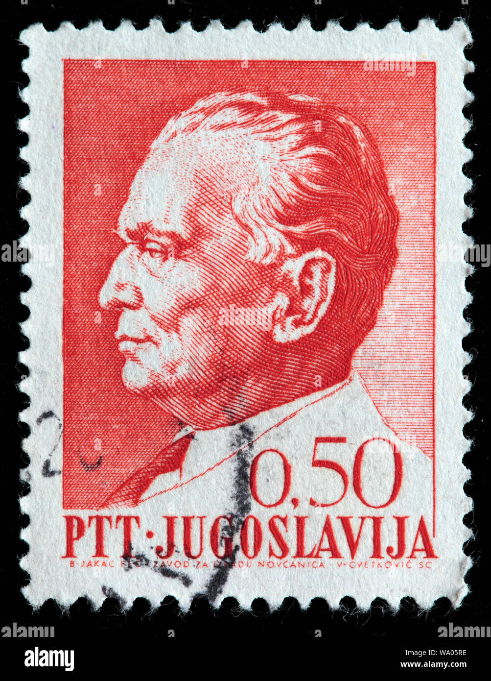Marshal Josip Broz Tito (1892-1980), postage stamp, Yugoslavia, 1968 Stock Photo