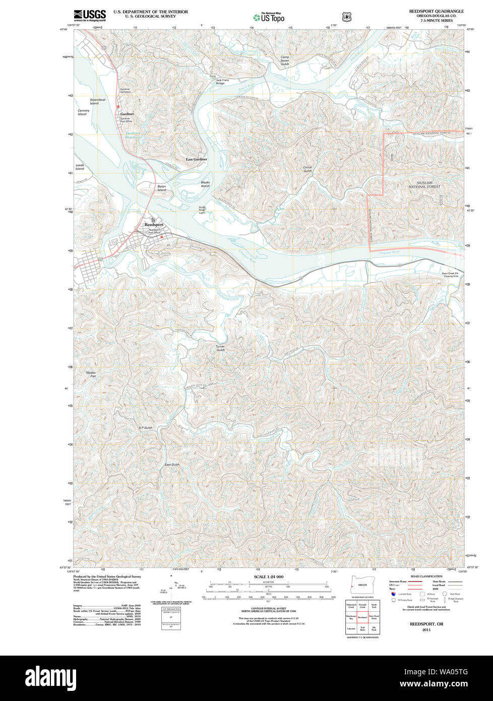 Reedsport map hires stock photography and images Alamy