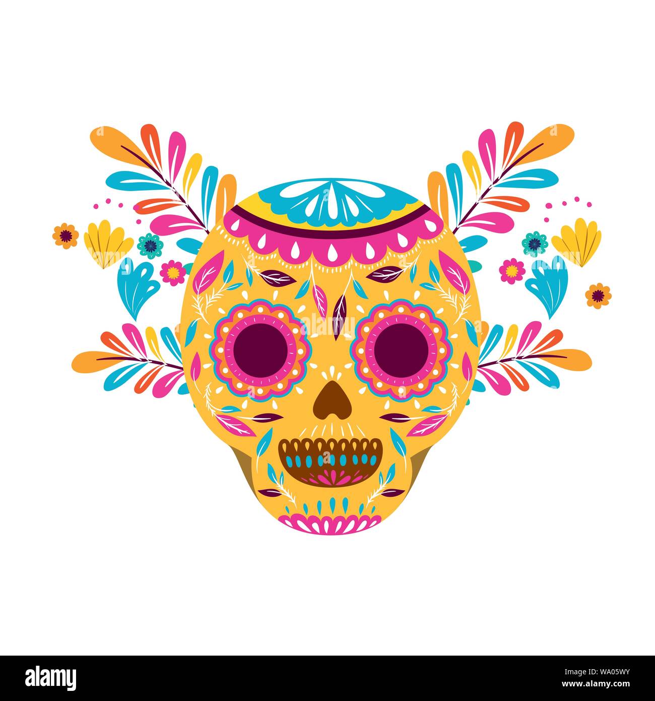 mexican skull isolated icon Stock Vector Image & Art Alamy