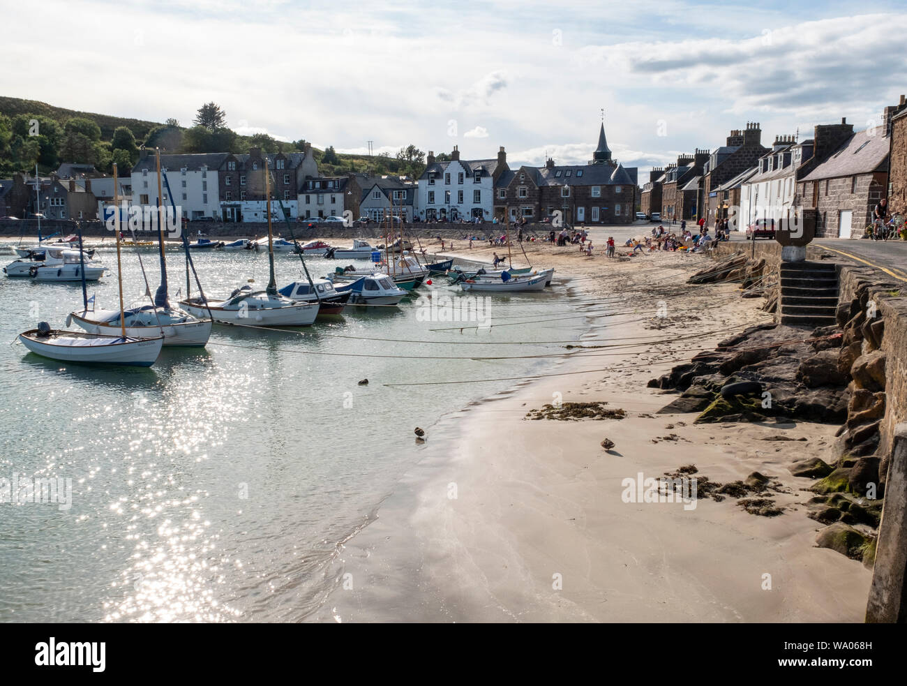Sandy Beach In Stonehaven Harbour Aberdeenshire Scotland Stock Photo Sandy Beach In Stonehaven Harbour Aberdeenshire Scotland Stock Photo