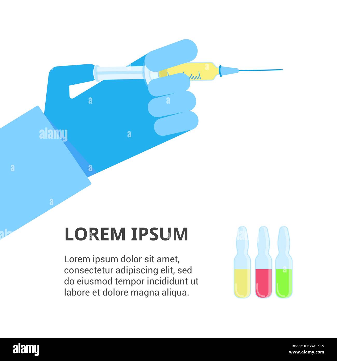Doctor hand hold flu injection syringe Stock Vector Images - Alamy